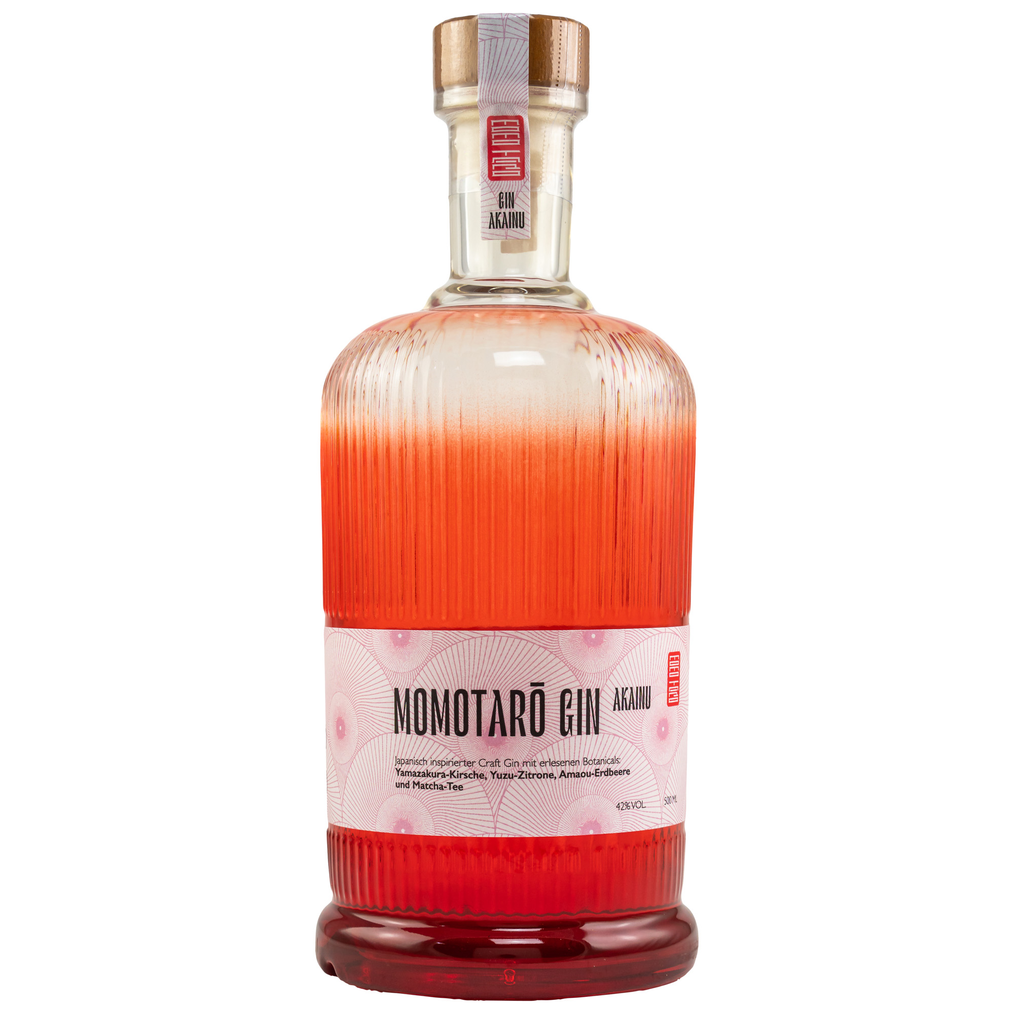 Momotaro Gin Akainu Japanischer Craft Gin Botanicals Yamazakura-Kirsche, Yuzu-Zitrone 42 %Vol. 0,5l